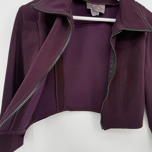 Jeannie Nitro Purple Cropped Jacket Fitted Vintage Size Medium Gothic USA - Picture 8 of 9